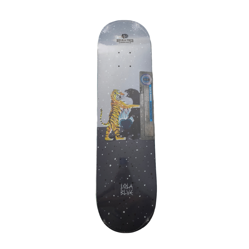 45 BDSKATECO x Lola Blue Tiger vs Bear 7-Ply Canadian Maple 8.0" Skateboard Deck - Image 1