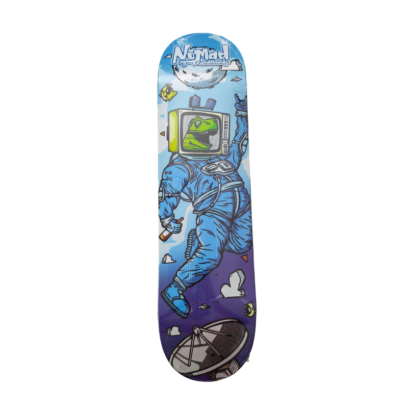 53 Nomad Space Dinosaur Astronaut 7-Ply Canadian Maple Skateboard Deck - Image 1