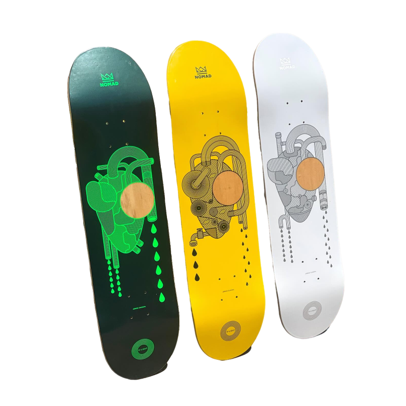 55 Nomad Heart D-LIGHT Skateboard Deck 8.0 - Four Color - Image 1