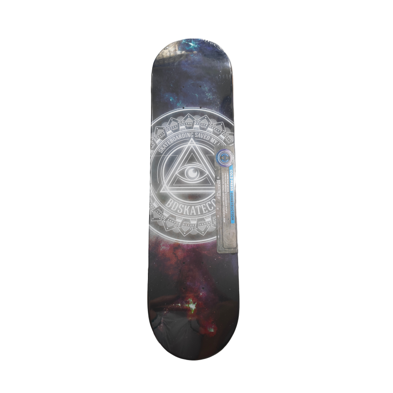 59 DSKATECO All-Seeing Eye Galaxy 7-Ply Canadian Maple Skateboard 8.0 Deck - Image 1