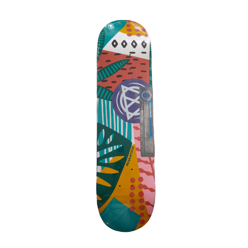 67 BDSKATECO Vibrant Abstract Geometric 7-Ply Canadian Maple Skateboard 8.0 Deck - Image 1