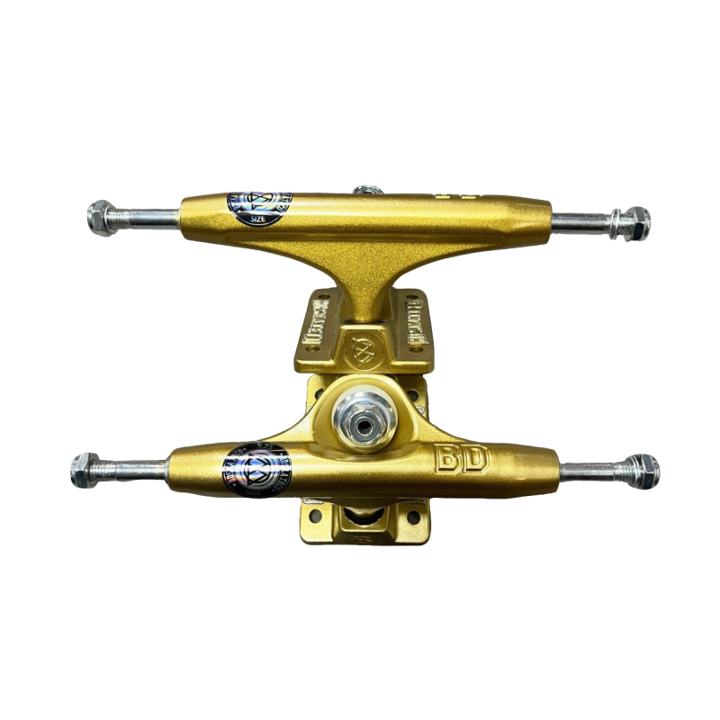 T02 BDSKATECO Gold Hollow Kingpin Lightweight OG Skateboard Trucks (Pair)-5.25 - Image 1